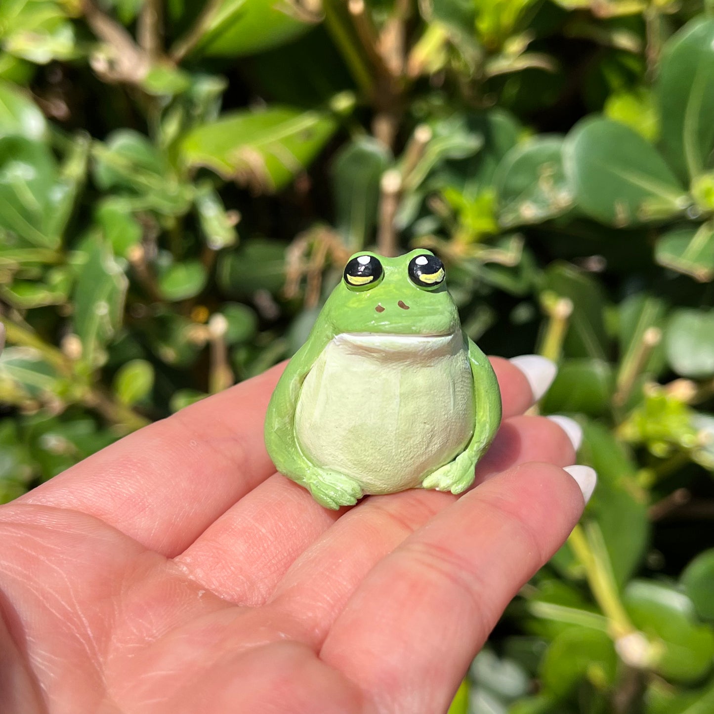 Handmade polymer clay mini frog figurines
