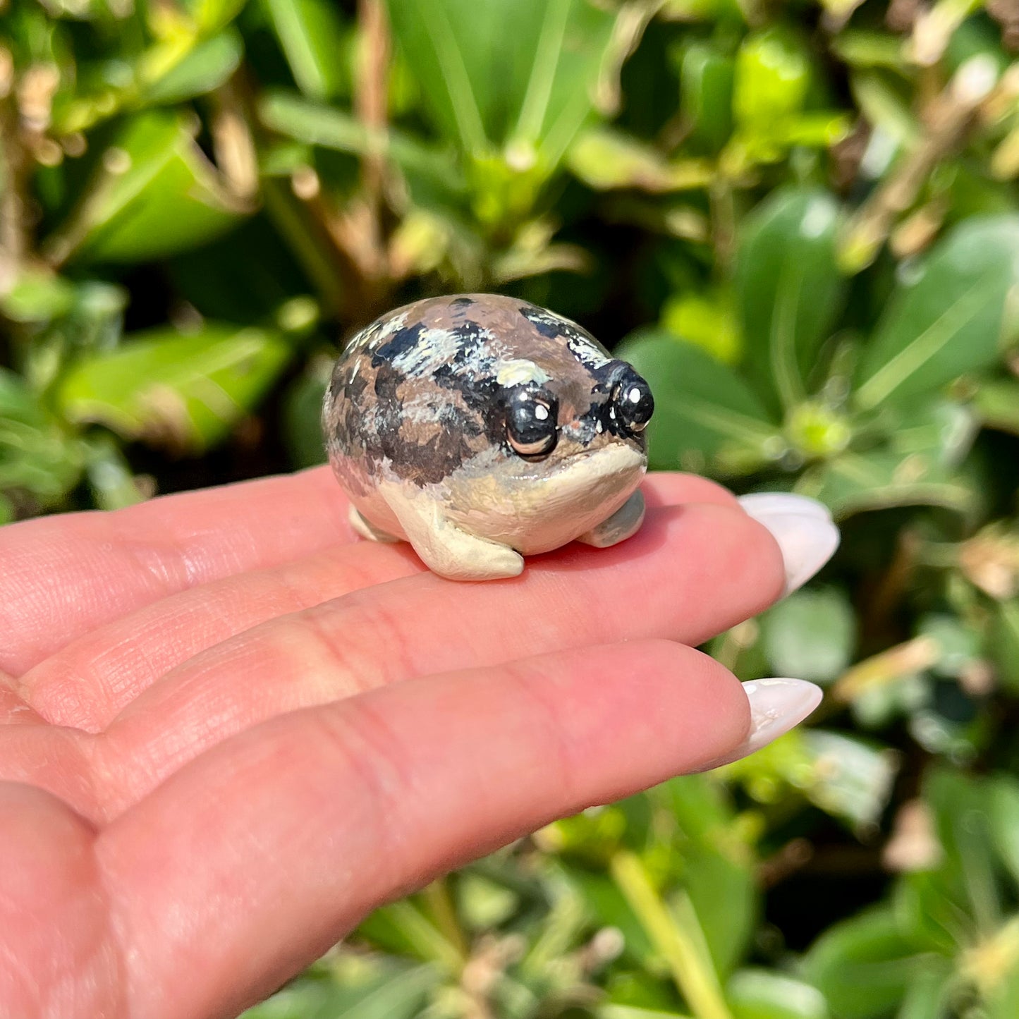 Handmade polymer clay mini frog figurines