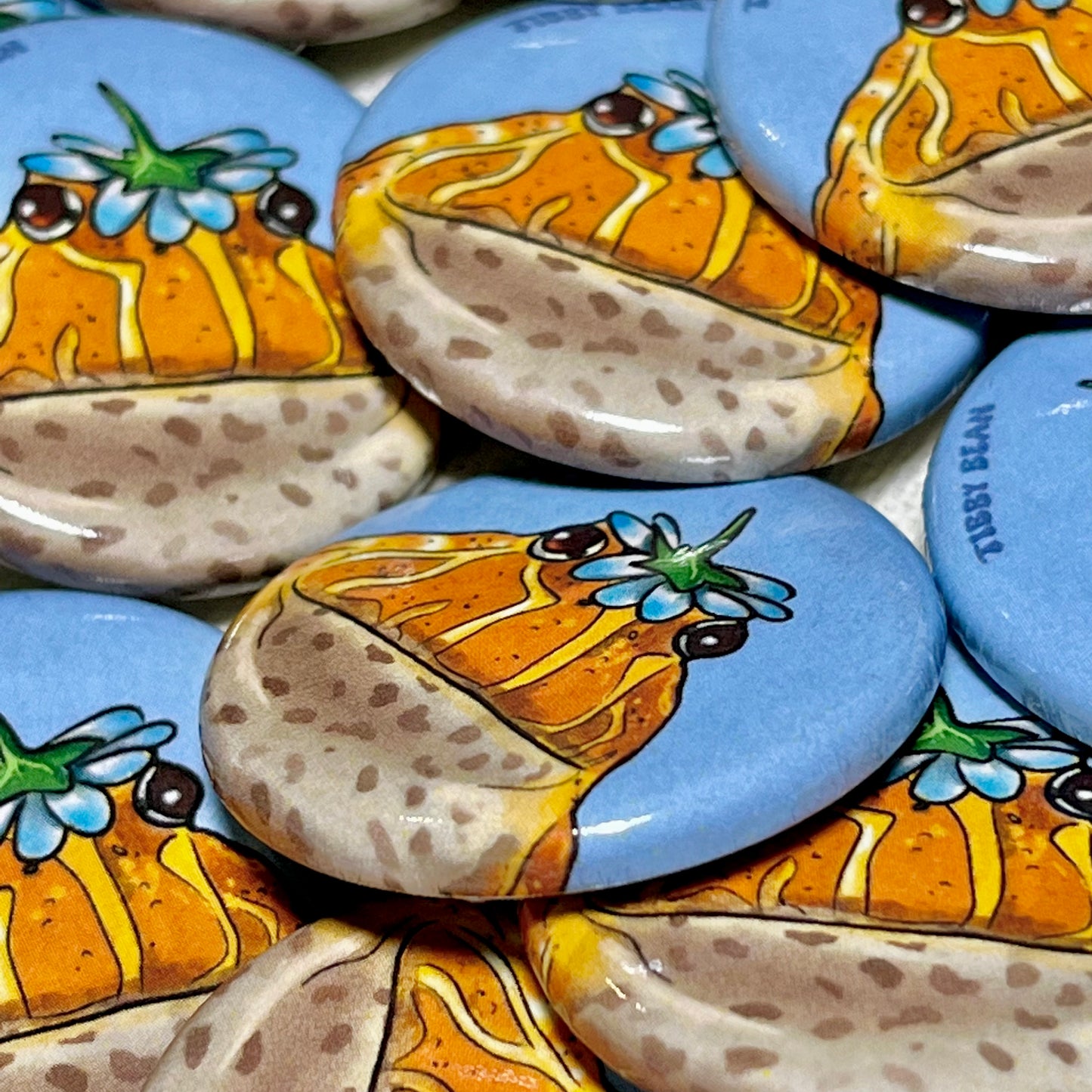 "Tibby" the Pacman Frog Button Pin