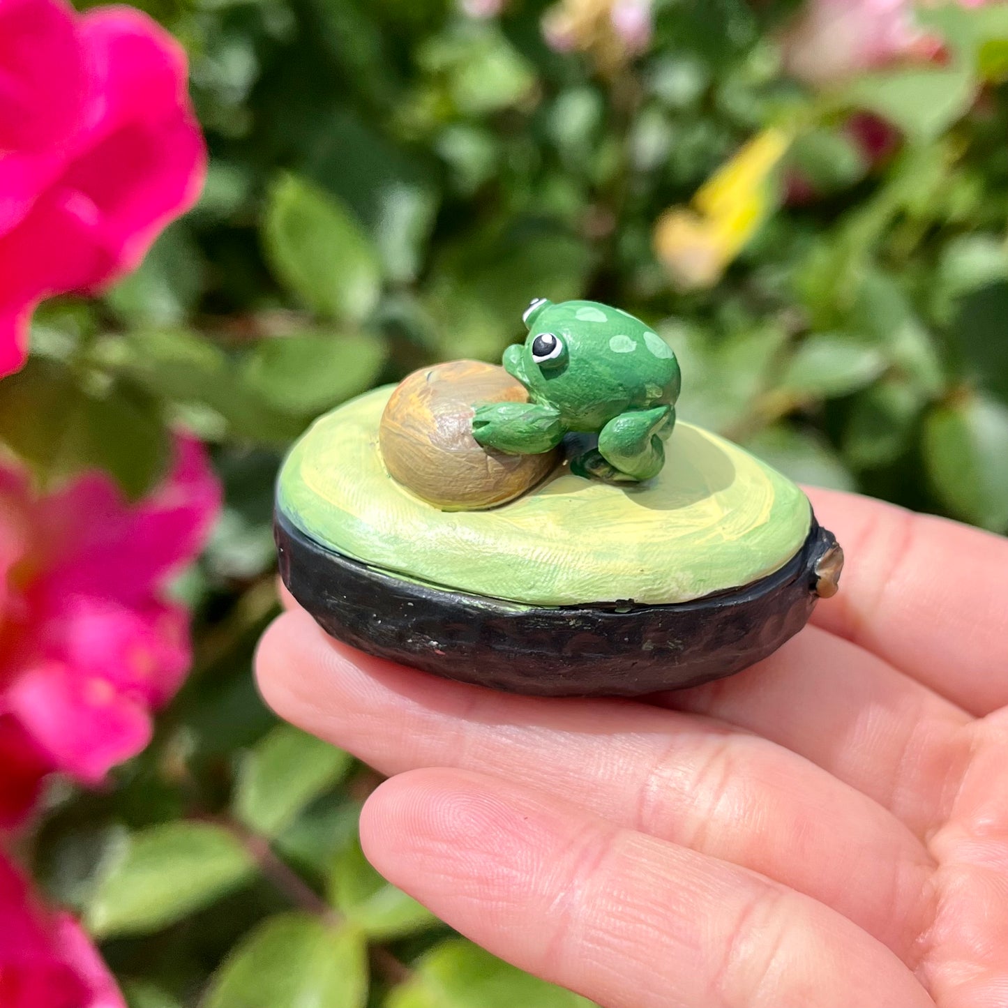 Handmade Polymer Clay Fall Pumpkin Pie Frog Cake Slice Figurine