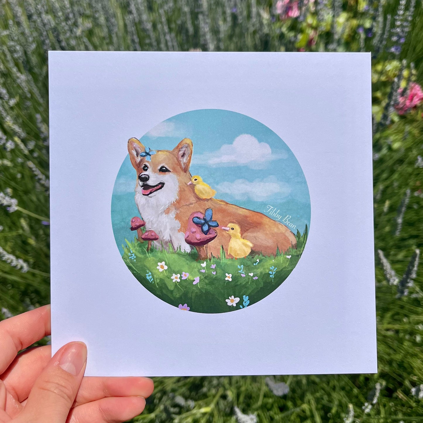 Corgi in the Meadow Art Print
