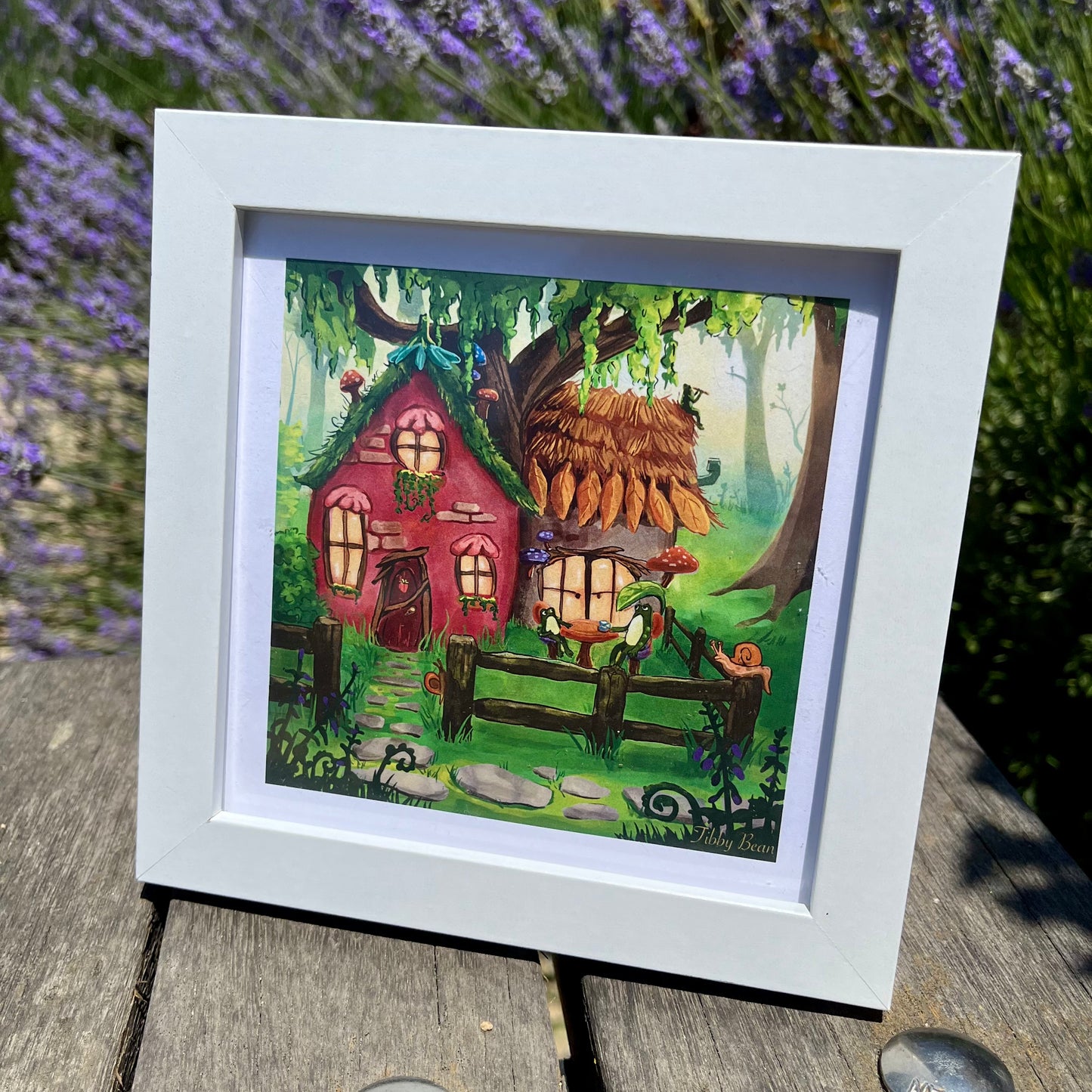Frog cottage art print