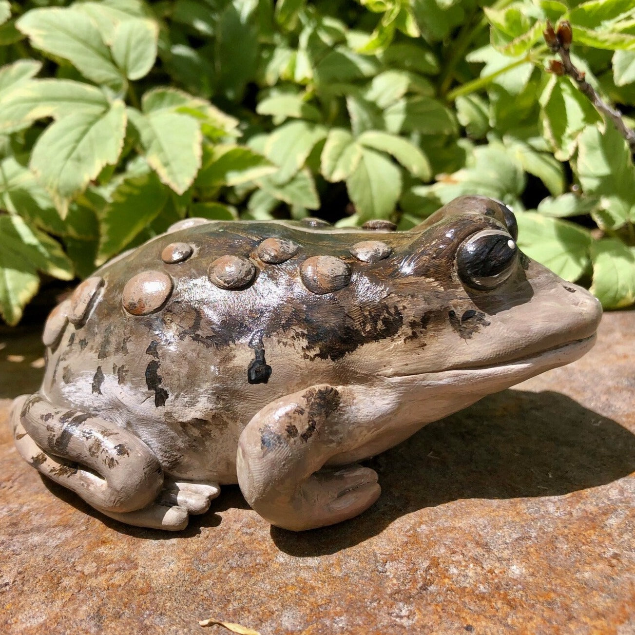 Handmade polymer clay "gratitoad" toad figurine