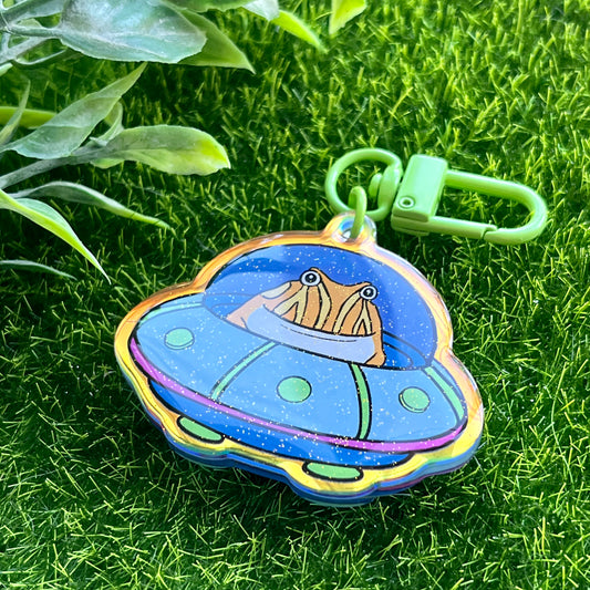 Tibby the space frog UFO keychain