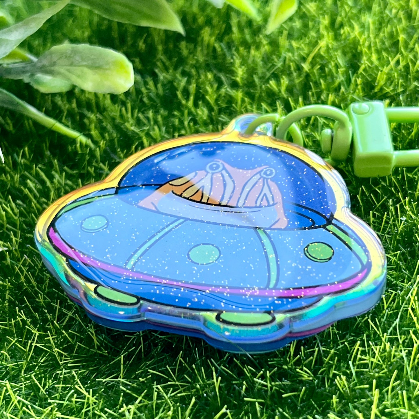 Tibby the space frog UFO keychain