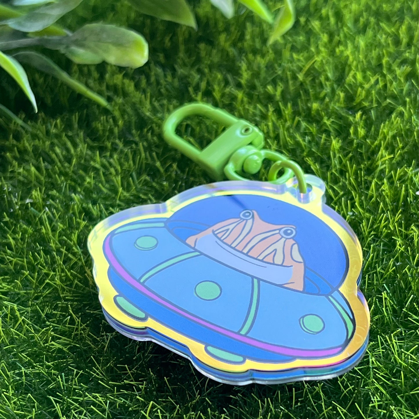 Tibby the space frog UFO keychain