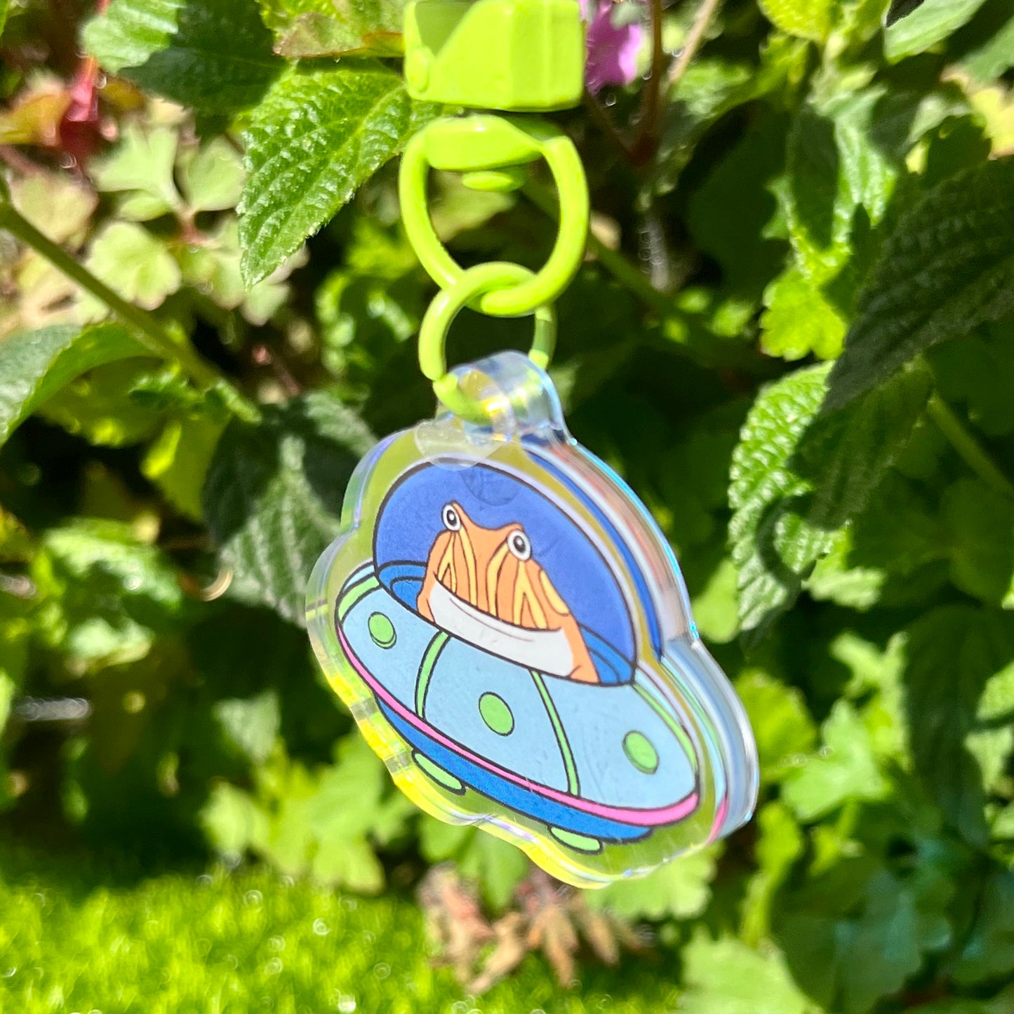 Tibby the space frog UFO keychain