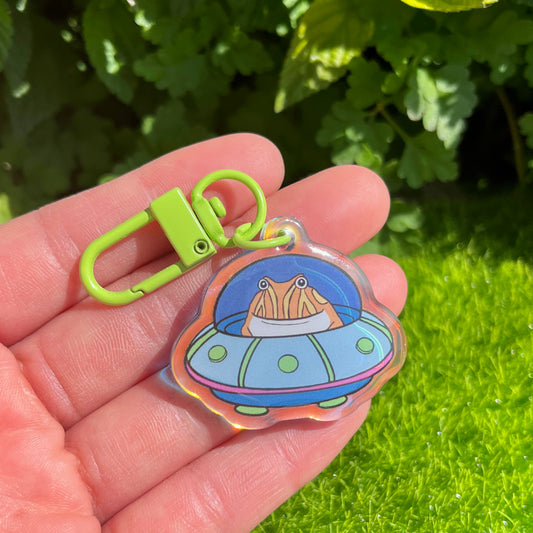 Tibby the space frog UFO keychain