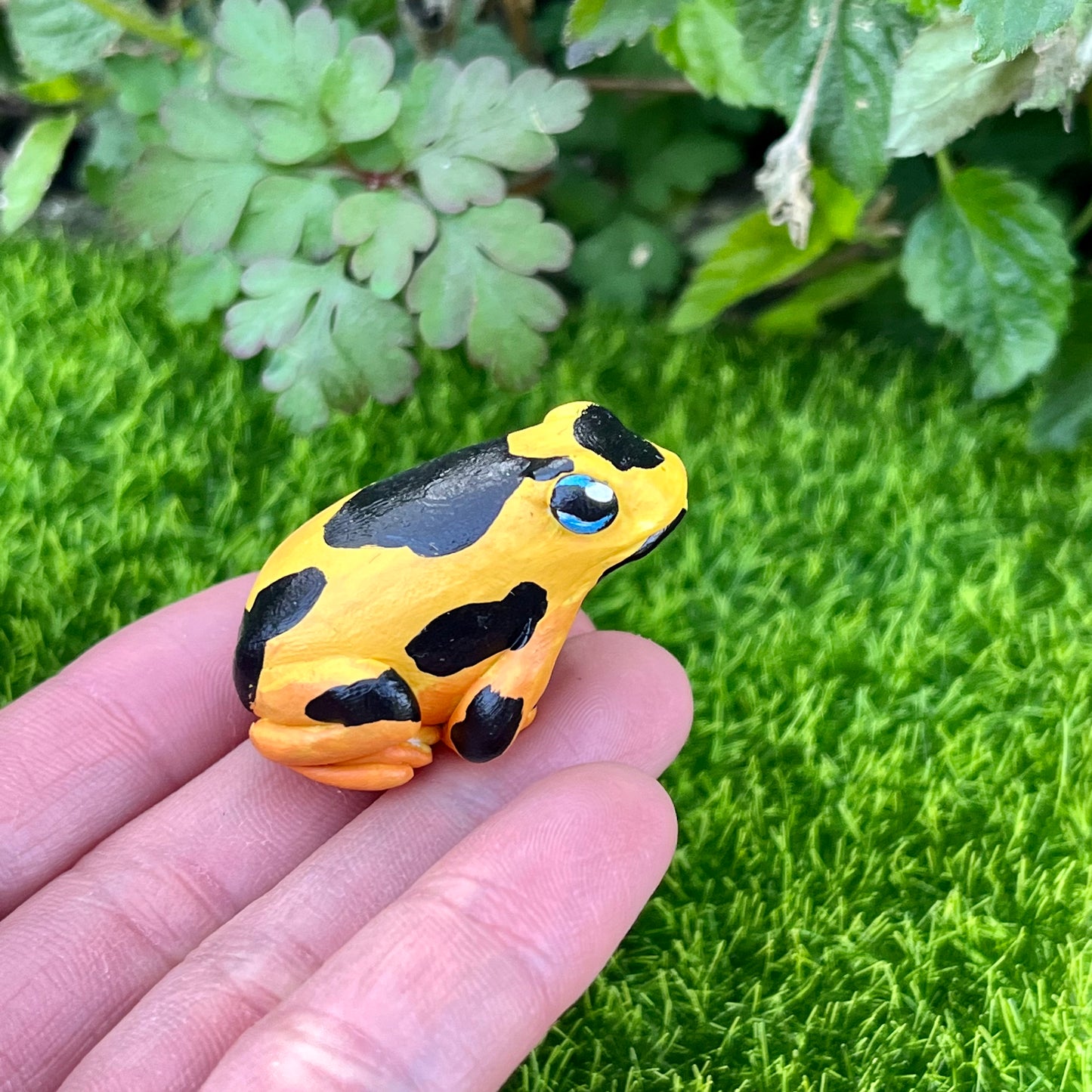 Handmade mini poison dart frog figurines