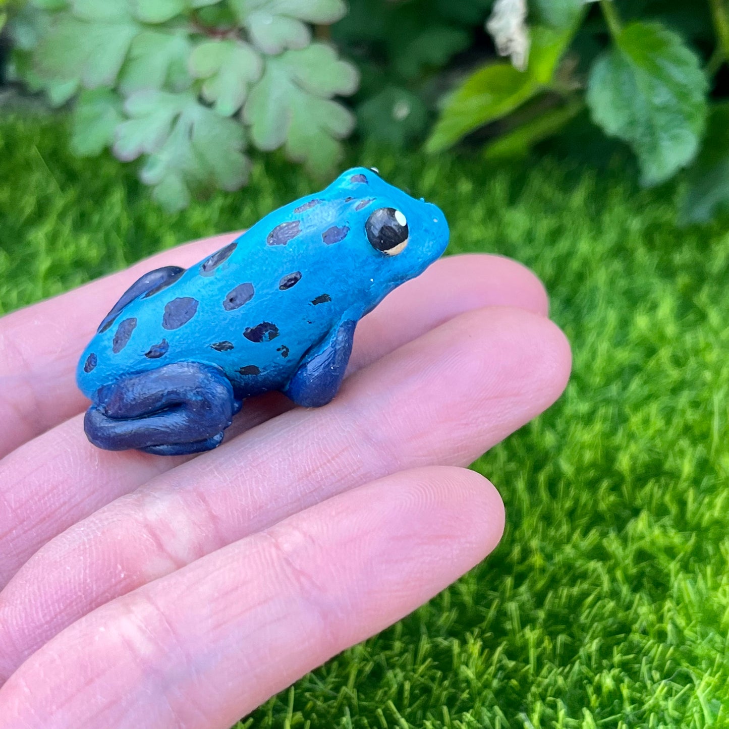 Handmade mini poison dart frog figurines