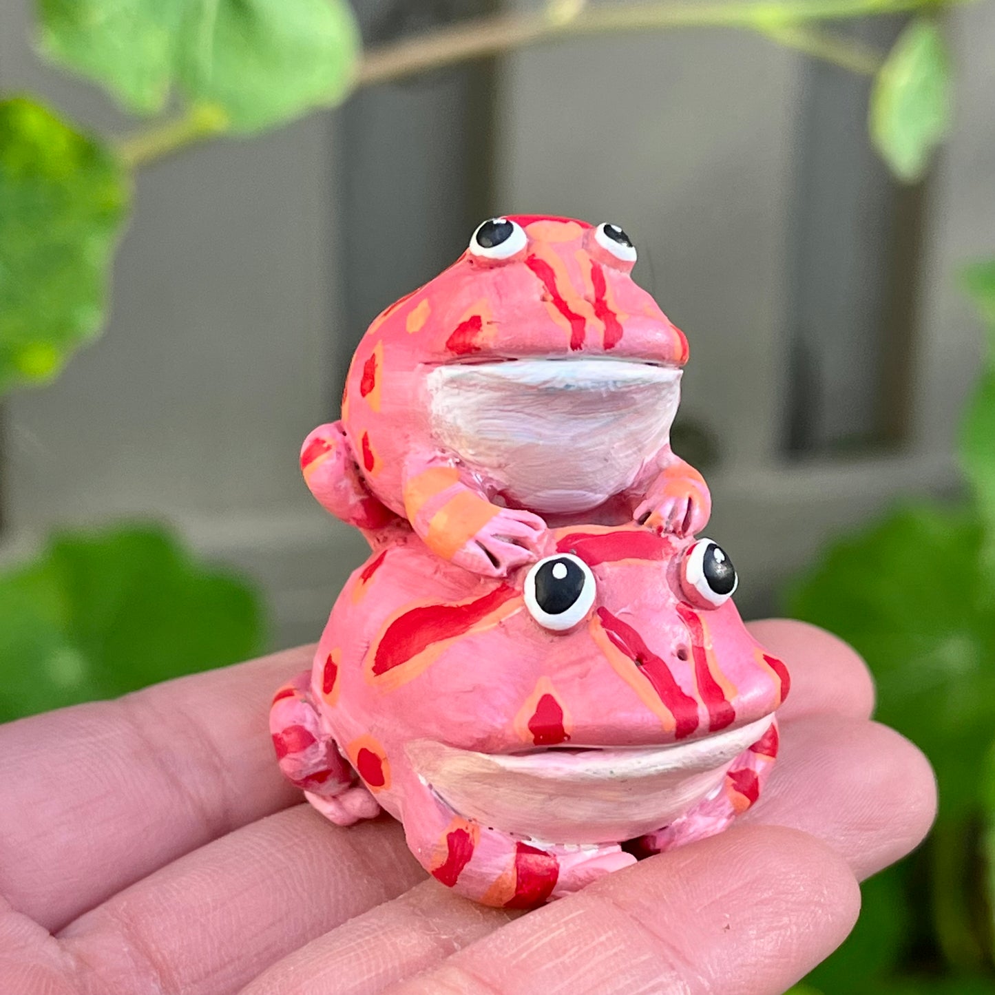 Stacking Strawberry Pacman Frog Friend Figurine