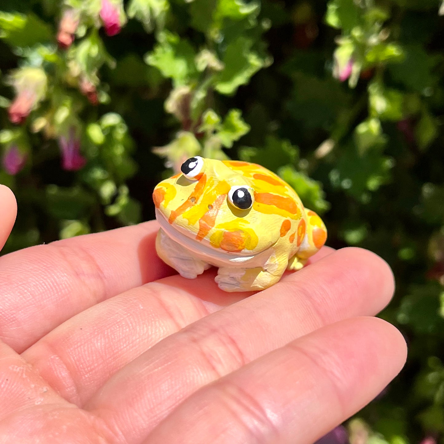 Handmade Polymer Clay Mini Colorful Pacman Frog Friend Figurine (Series 3.0)