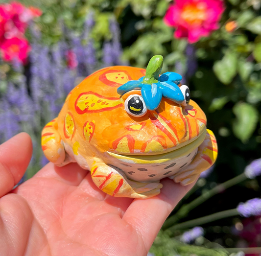 Polymer Clay Tibby the Pacman Frog Figurine