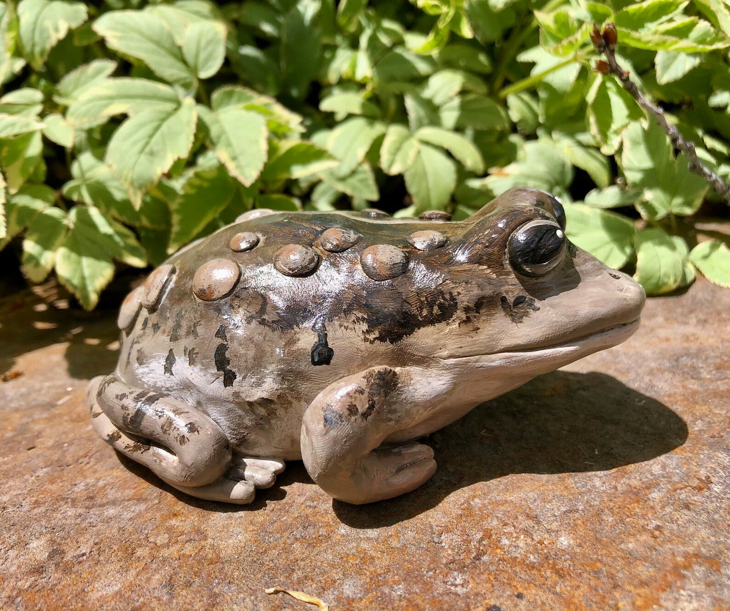 Handmade Polymer Clay "Gratitoad" Western Toad Figurine